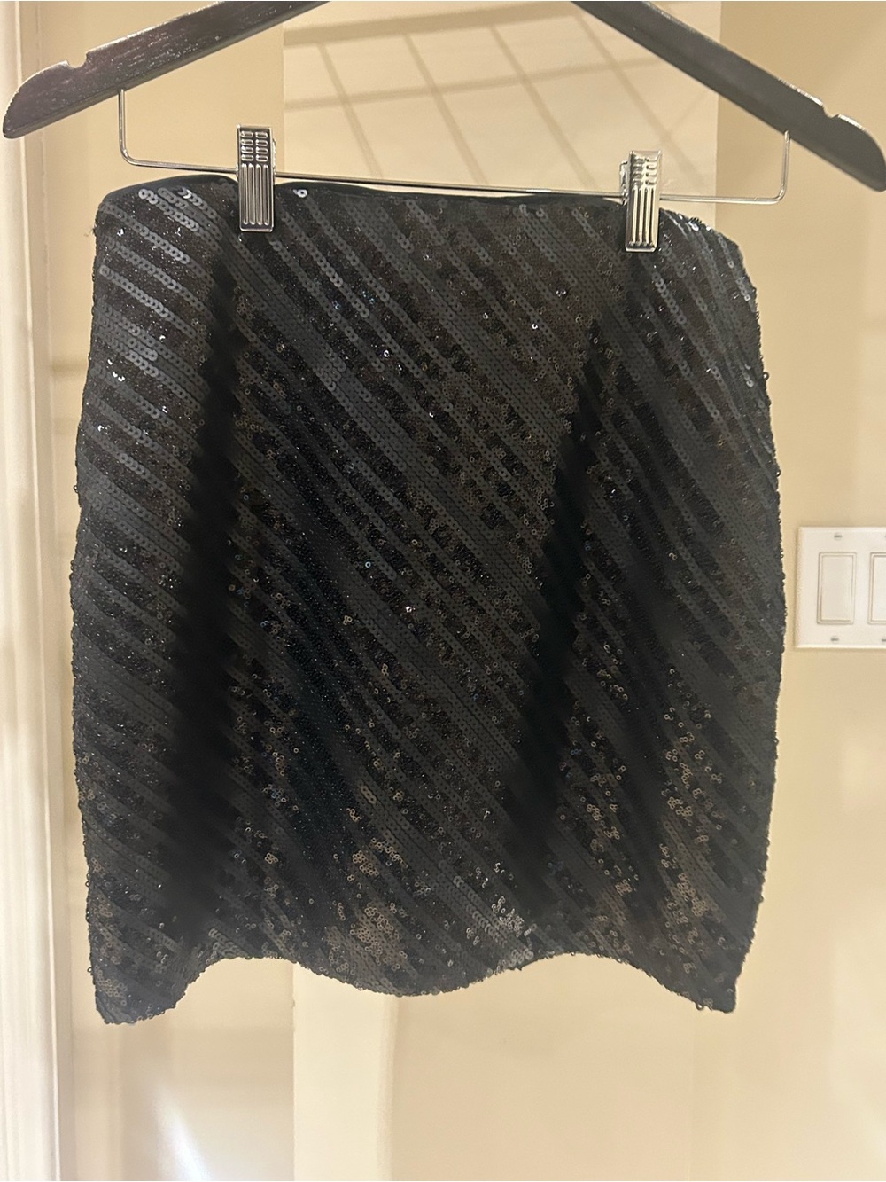 Dynamite Black Sequin Mini Skirt